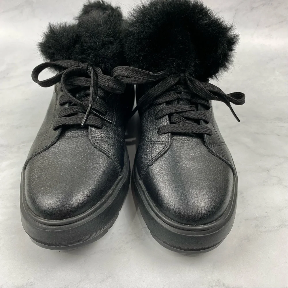 Geox Respira Kaula Italian Faux Fur Lined Lace Up Sneakers Tennis Shoes 6 (NWOT)